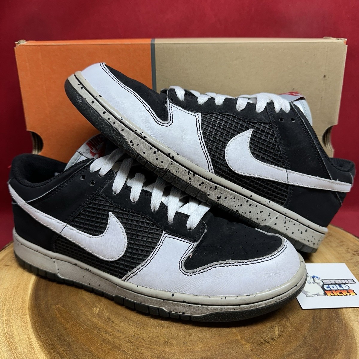 Nike Dunk Low CL Jordan Pack 2006 304714-018 Black White Cement 