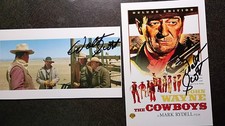 WALTER SCOTT 2 Hand Signed 4X6 Photo S - John wayne -ACTOR & STUNTS- THE COWBOYS