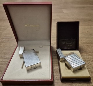 2 Originale S.T. Dupont Feuerzeuge Ligne 1 mit Originaler Dupontverpackung Box