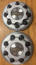 Pair Chevy Silverado Express Dually Drw 3500 4500 Center Hubcaps 15053705 2