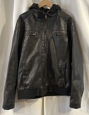 Men  s Sean John Brown Polyester Jacket With Zip In Liner And Hood Size Large