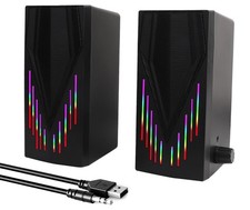 YXHDZ Black Wired Computer Speakers, USB Powered Gaming Speakers with