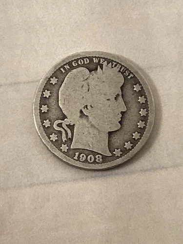 1908 O Barber Quarter AG-G Free Shipping