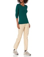 Damen Pullover M DunkelgrüN Rundhalsausschnitt Zopfmuster Amazon Essentials