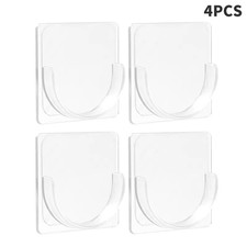 4 pcs Adhesive Shower Curtain Rod Holder Wall Mount Transparent Tension Bracket