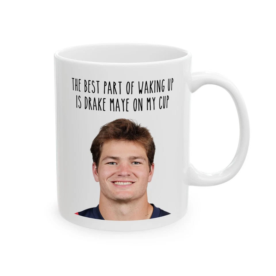 URBANSIPS CREATIONS Drake Maye Coffee Mug (11oz, 15oz), New England Patriots Football Fan Decor