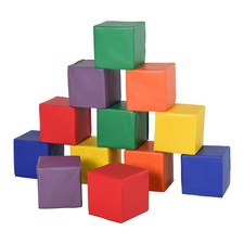 12-Piece Foam Building Toys 7.75in Colorful Soft Blocks for Kids Motor Skills