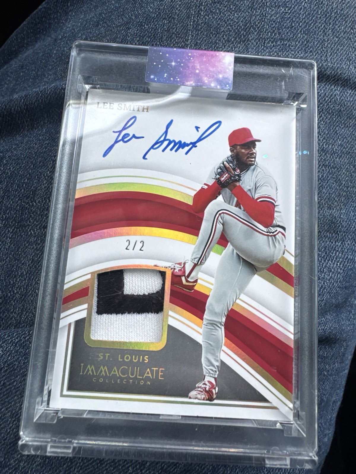 2023 Panini Three and Two Legendary Signatures Lee Smith #LS-10 Red /2 (AU)