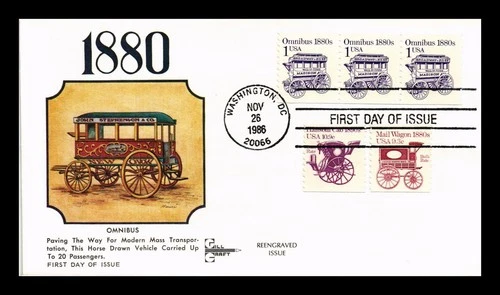 US COVER OMNIBUS TRANSPORTATION SERIES FDC COMBO GILL CRAFT CACHET