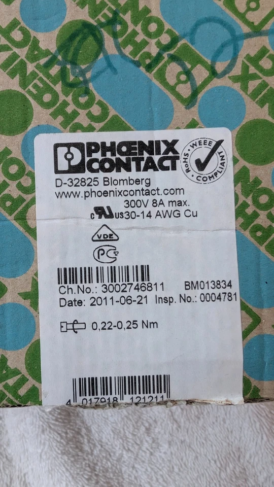 Phoenix Contact D-32825 BM013834 CANTIDAD 409 A GRANEL Foto 4 de 4
