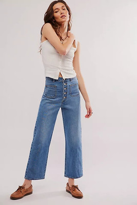 Free People Levis Ribcage Jeans aufgesetzte Tasche neu mit Etikett Größe 29