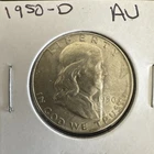 1950 D Franklin Half Dollar AU Details 90% Silver