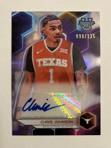 2023-24 Bowman University Best Chris Johnson Refractor Autograph /125 RC #B23-CJ