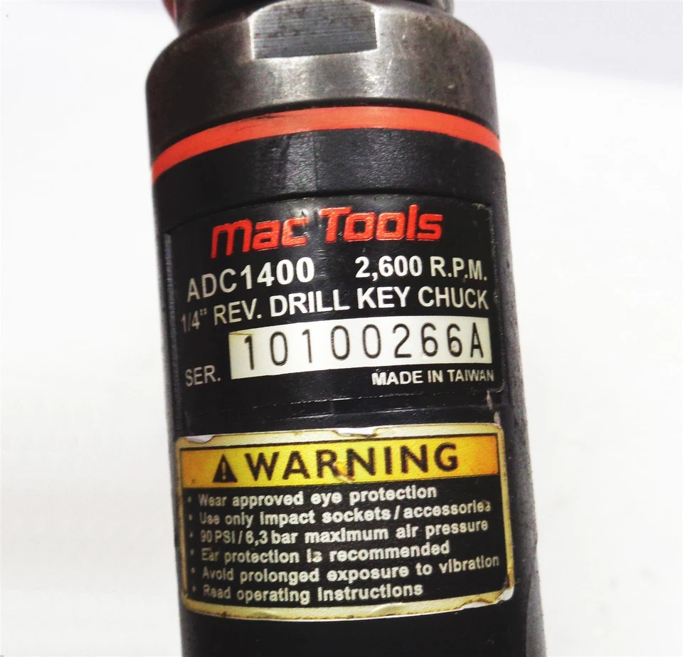 Taladro neumático con llave compuesto reversible de accionamiento MAC Tools ADC1400 1/4" - Usado Foto 2 de 4