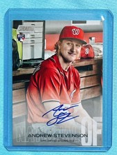 Andrew Stevenson 2018 Stadium Club Autograph Rookie Card Nationals to Hokkaido. rookie card picture