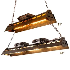 Industrial Steampunk Linear Chandelier Rust Light Bar Hanging Pool Table Light