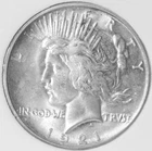 1921 -P- PEACE SILVER DOLLAR AU DETAILS