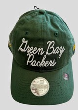 Sombrero para mujer Green Bay Packers New Era Script 9Twenty NUEVO ajustable talla única