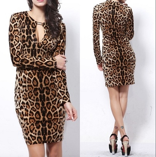 STAMPA LEOPARDO_ABITO LEOPARDATO KIM KARDASHIAN PREFERITO BUCO DELLA SERRATURA_NUOVO con etichetta! - Foto 4 di 7