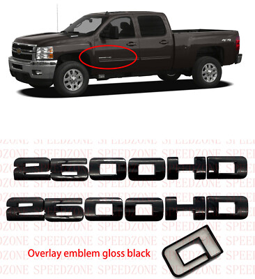#ad Gloss Black 2500 HD Nameplates Emblems Badges for Chevrolet Silverado Sierra $28.89