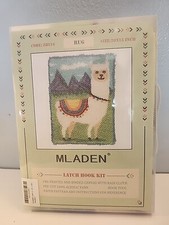 New Old Stock MLaden Alpaca Latch Hook Rug Kit 20" x 15" Pattern Yarn Hook Tool