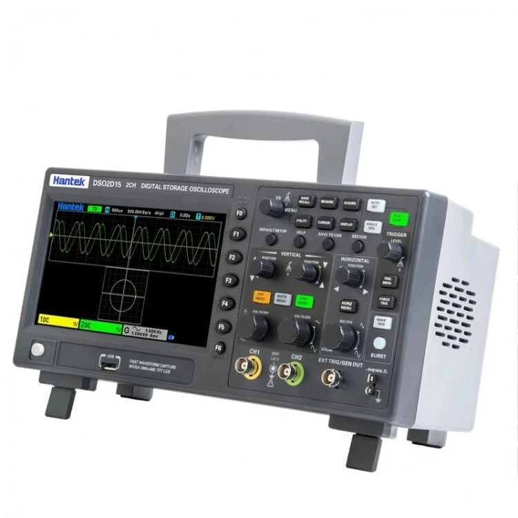 Hantek DSO2D10 2CH 100MHz 1GSa/S Digital Oscilloscope + 1CH AWG Signal Generator - Image 3 of 4