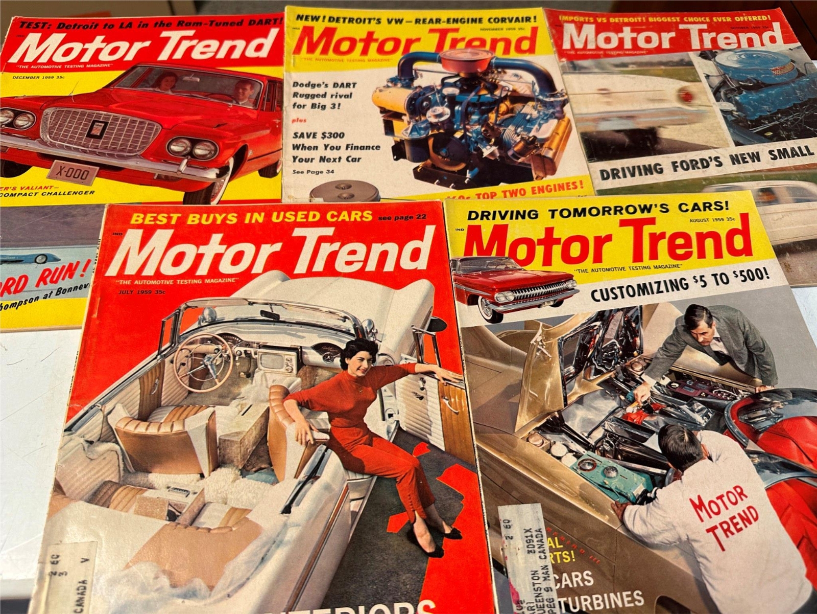 Motor Trends 1959 11 Different Sports Car Magazine (Lot MT05) Nice Condition