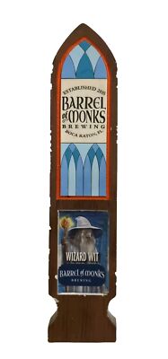 Barrel of Monks Beer Tap Keg Handle from Defunct Boca Raton FL Brewery 11.5 in