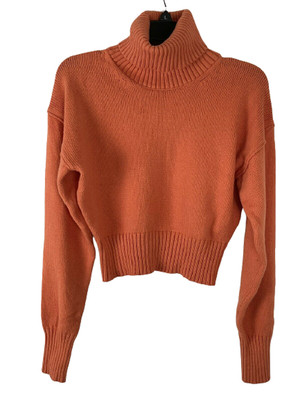 orange cropped turtleneck