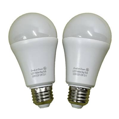LED Bug with Dusk-to-Dawn Sensor E26 Base 120V 12W 2 Pack