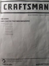 Sears Craftsman T100 Lawn Tractor Mower Owners Manual MTD CMXGRAM1130036