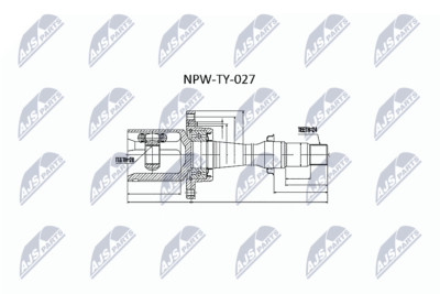 NTY NPW-TY-027 Gelenksatz, Antriebswelle für TOYOTA
