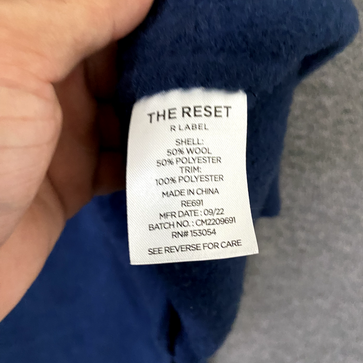 その他 BLUE The Reset R Labe Women's Size Small Wool Blend Long Coat | eBay