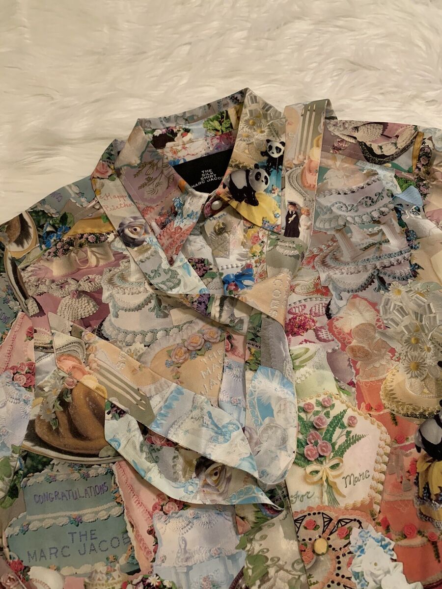 The Marc Jacobs New Cake Print Button Up Shirt 100% Silk The Marc Jacobs New Cake Print Button Up Shirt 100% Silk