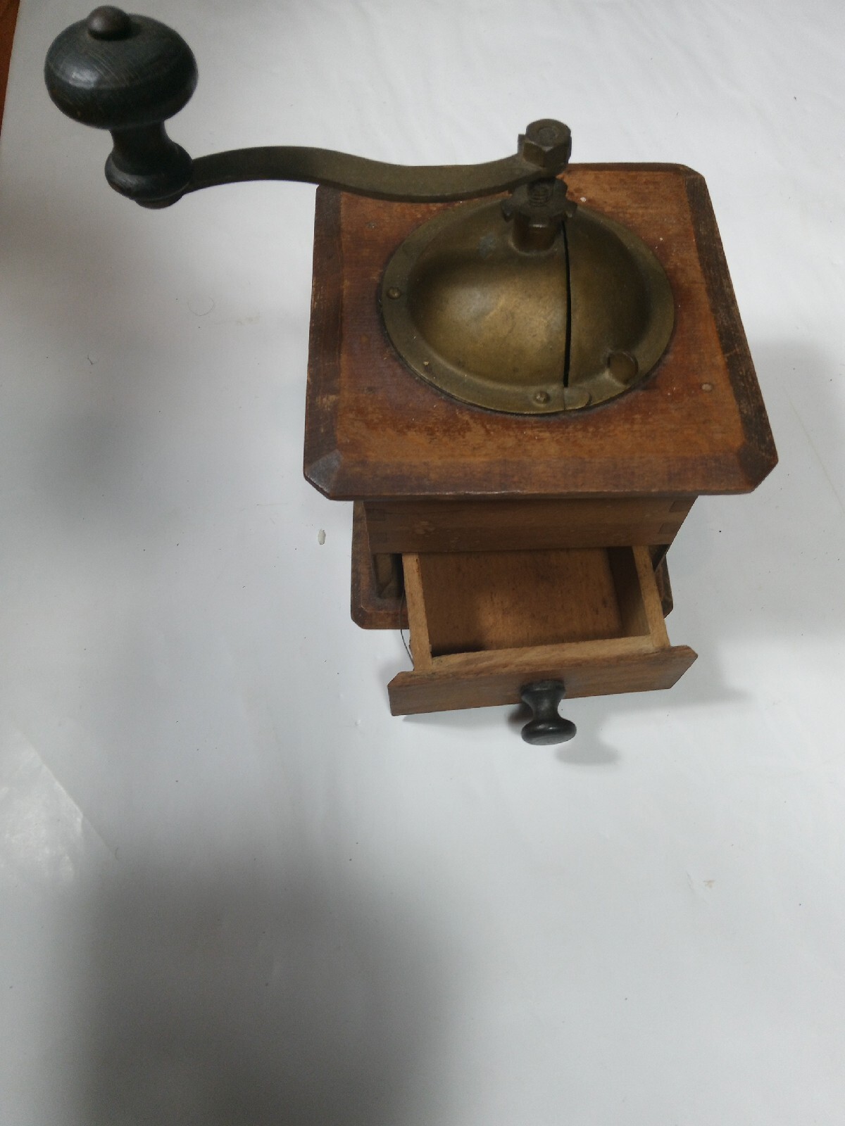 Antique Wood & Cast Iron Table Top Coffee Grinder! eBay