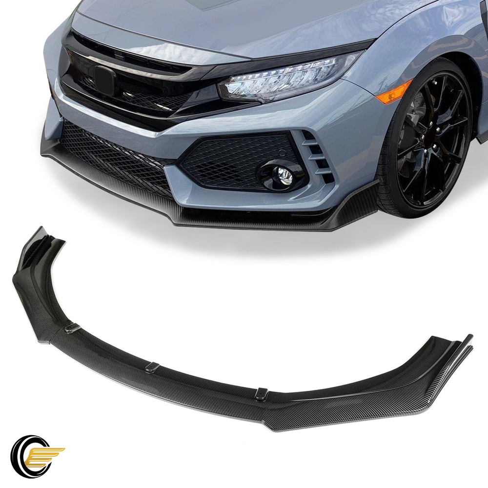 For Honda Civic Sedan 2016-2021 Carbon Fiber Style Front Bumper Lip Body Kit