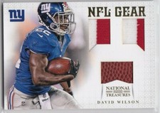 DAVID WILSON 2012 National Treasures NFL Gear RC #3 Trio Materials Prime #'d /25