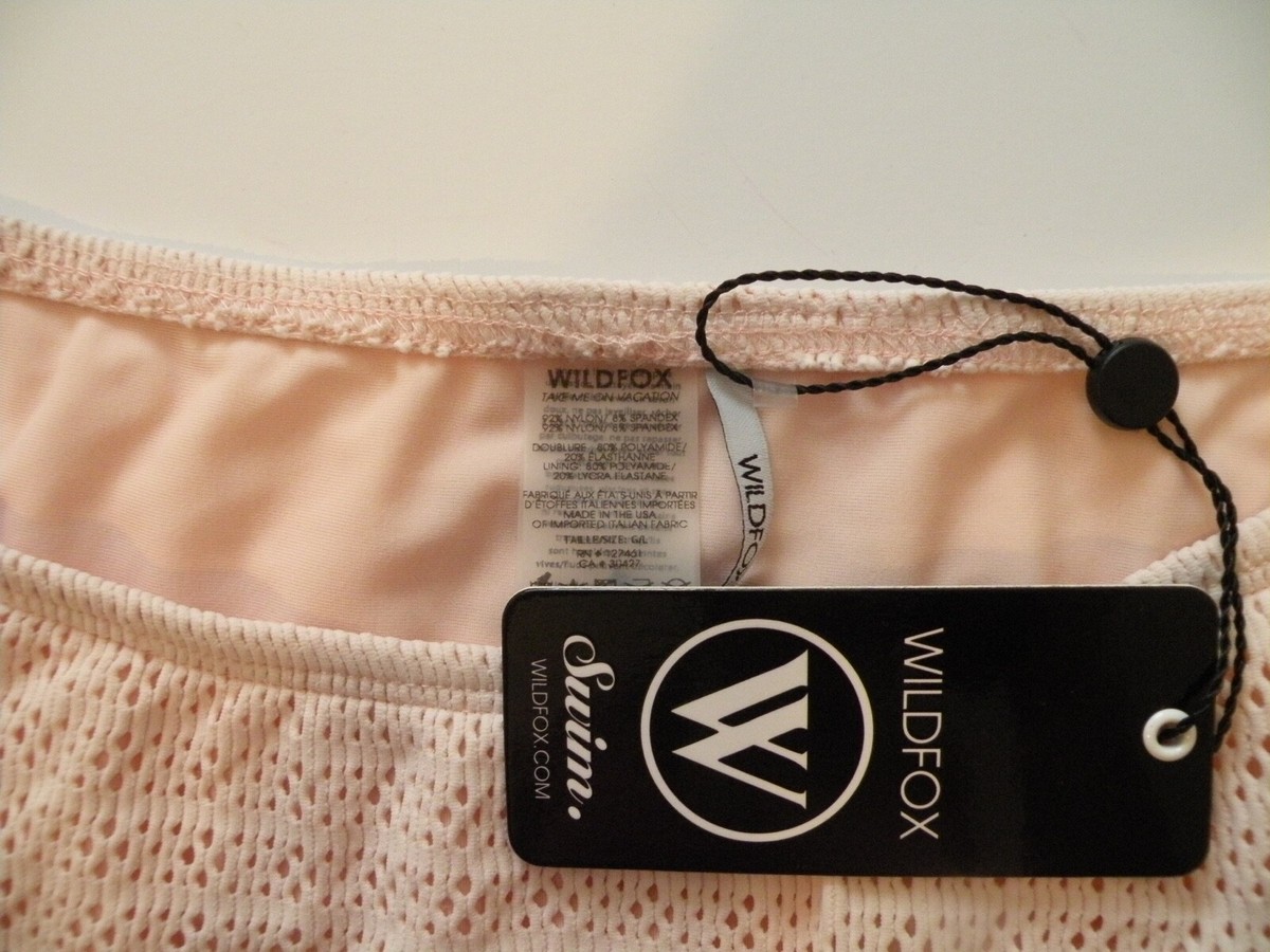 Bas De Bikini WILDFOX Taille L Rose Blush - Style Hipster Crochet, Neuf Avec étiquettes