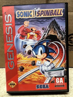 Sonic Spinball (Sega Genesis, 1993) CIB - Complete W/ Manual  Very Good -Tested