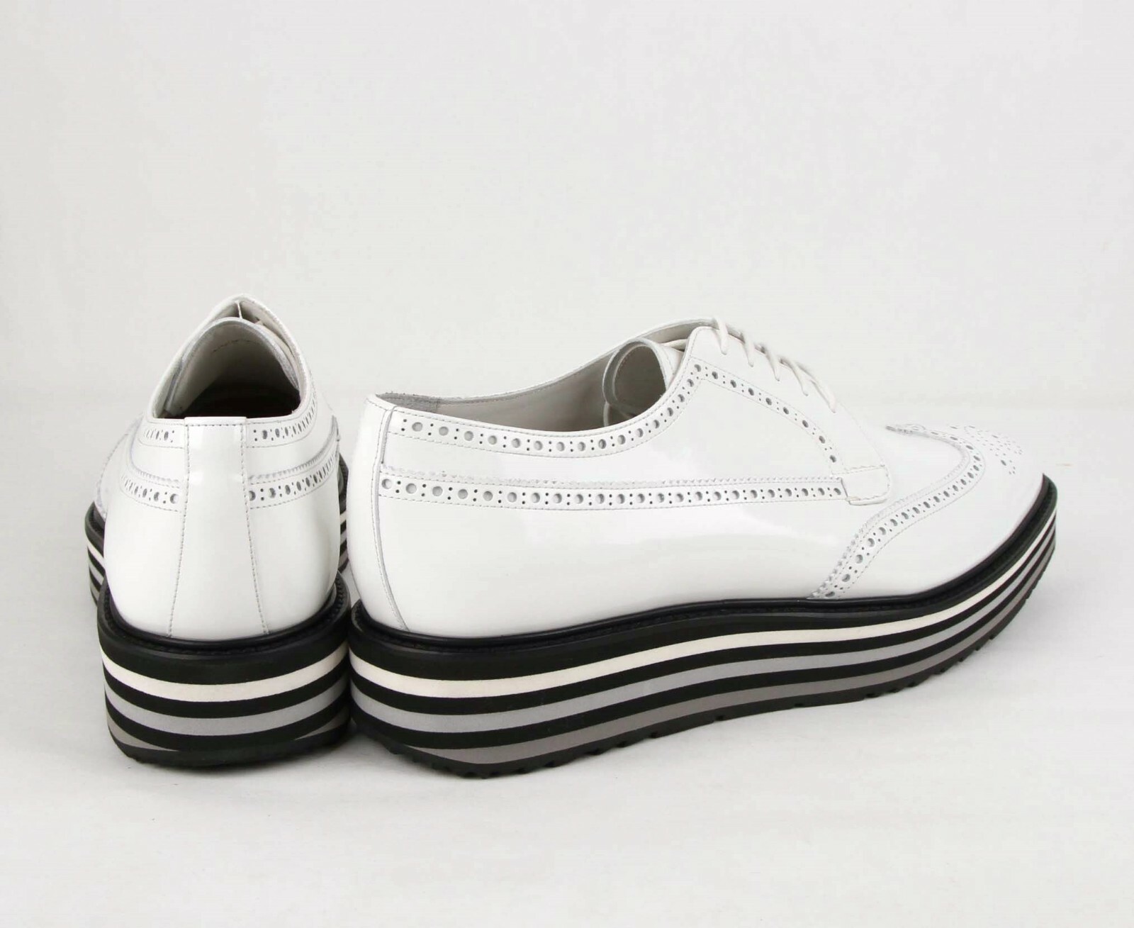 $980 Prada Men's White Patent Leather 