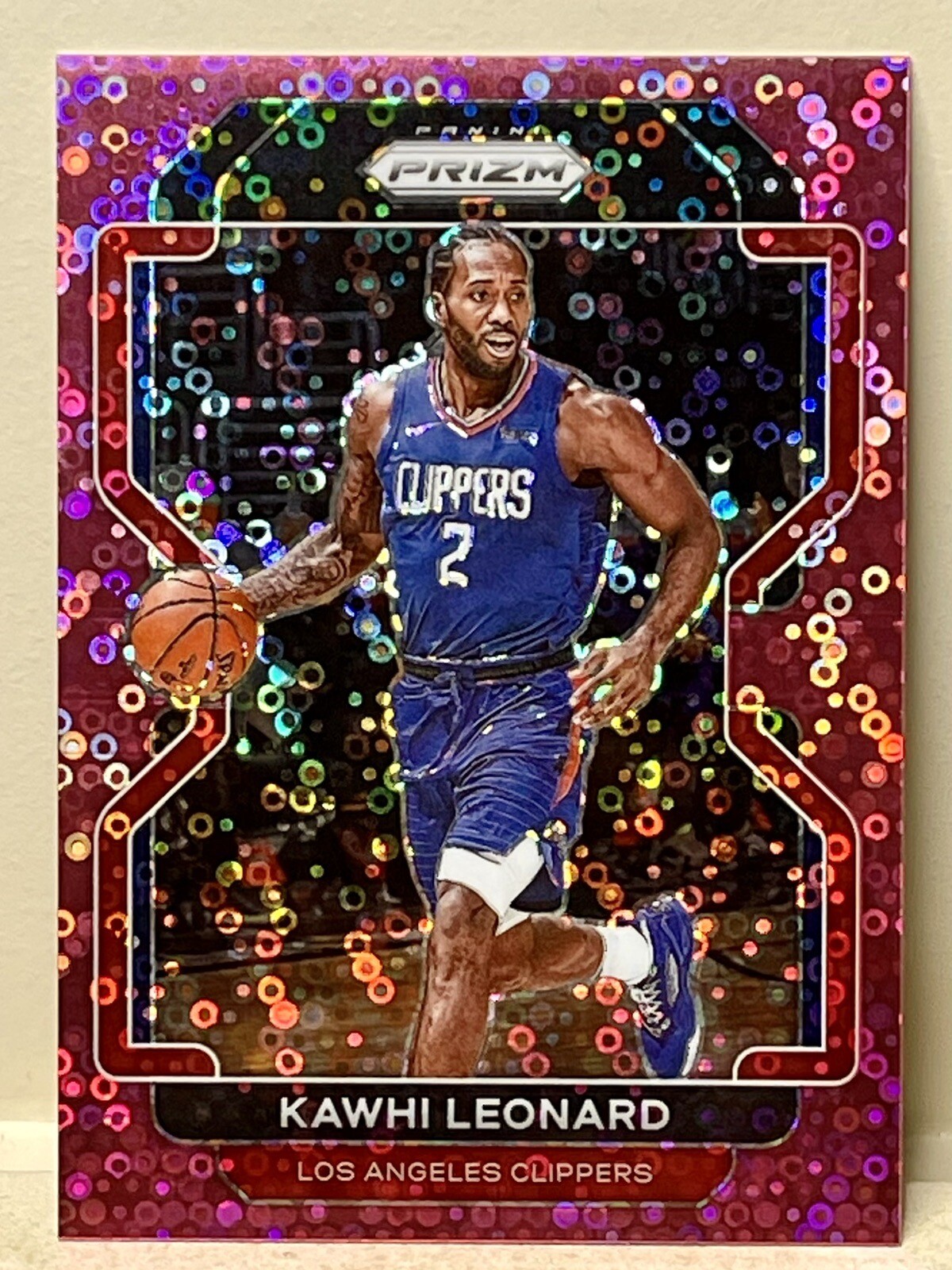 2021-22 Panini Prizm Pink Fast Break Disco Prizm /50 Kawhi Leonard #71