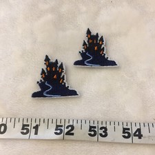 Spooky Dark Haunted Mansion Iron On Patch Set Of 2 Halloween Cool