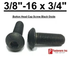 3/8-16 x 3/4" Button Socket Head Cap Screws Allen Hex Drive Black Oxide Alloy