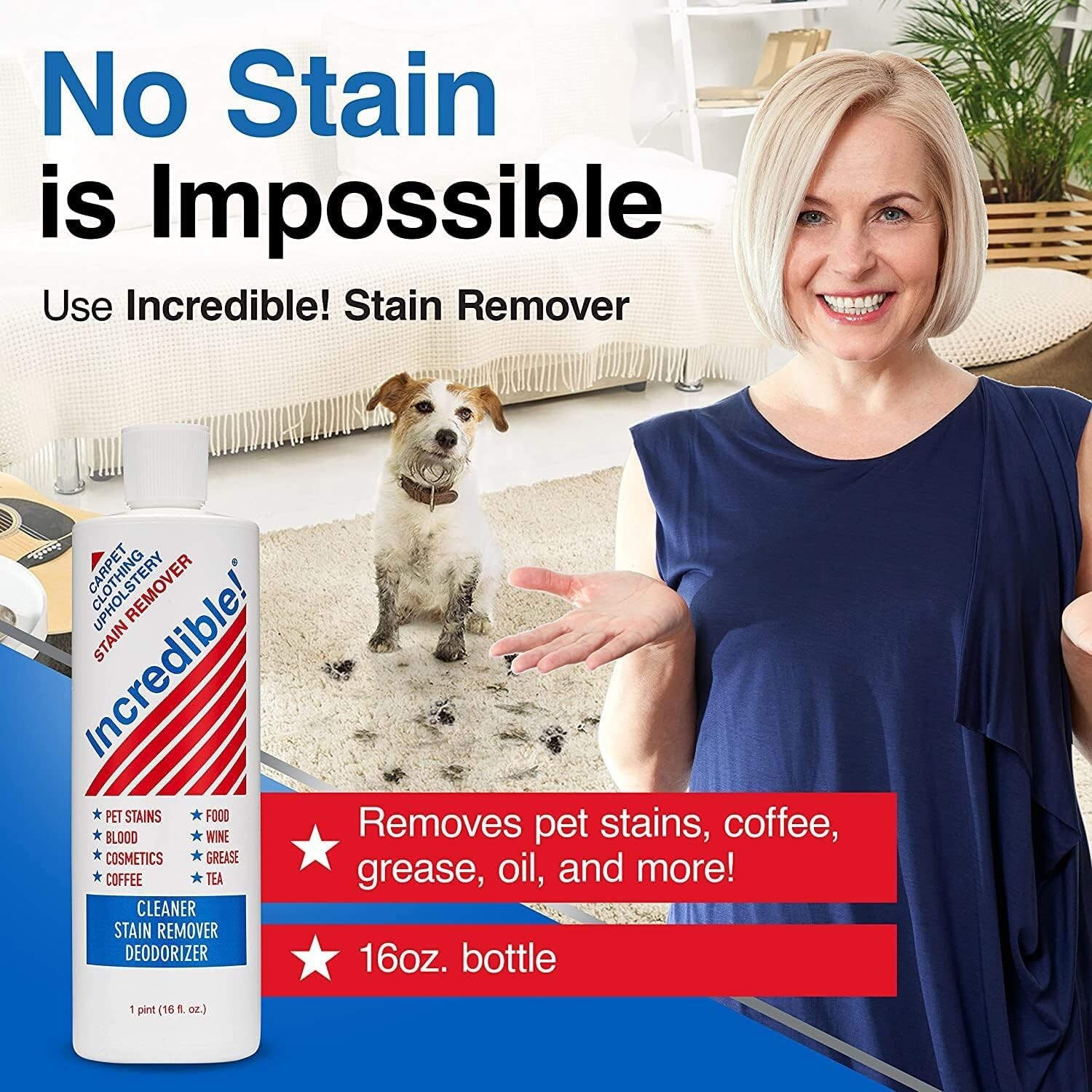 Incredible Stain Remover Pet Stains, Odors, Red Wine, Grease Value