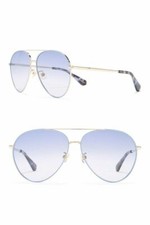 NEW KATE SPADE CAROLANE PERIWINKLE BLUE GOLD AVIATOR 61mm FRAMED SUNGLASSES