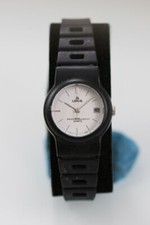 Lorus by Seiko Women Watch Black Plastic Stainless 50m Battery Date White Quartz