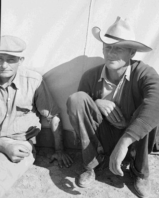 California man in cowboy hat with friend 1939 Vintage Old Photo 8.5x11 Reprints