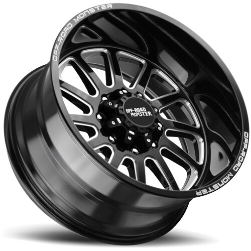 (Set4) OffRoad Monster M17 20x10 5x150 19mm Black/Milled Wheels Rims