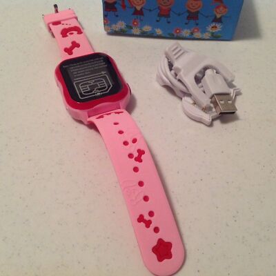 Kids Pink Silicone Band Smart Watch - Needs Battery