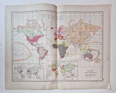 WELLER World Human Population Distribution (1871, Collins Student Atlas)